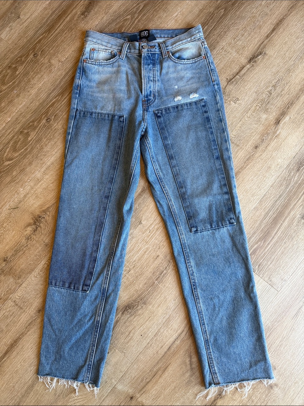 BDG Slim Straight Patchwork Jeans